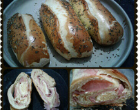 Pão recheado com presunto