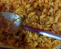 Macarrão na pressão com carne moída