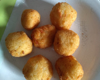 Bolinho de arroz com massa de batata da Adriene