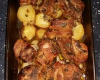 Costelinha com batata no forno