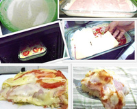 Pão fofinho com recheio de pizza