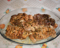 Lombo de porco com molho de hortelã