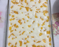 Pudim de pêssego com chocolate fácil  e delicioso