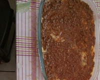 Polenta cremosa com molho de carne moída