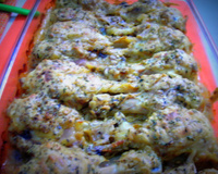 Frango assado com creme de cebola e maionese