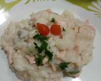 Risoto de salmão à moda do chef