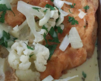 Filé de frango com couve flor ao forno