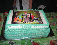 Bolo de aniversário de pêssego