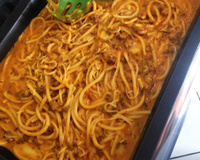 Macarrão com carne moída