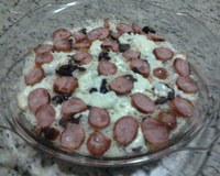 Arroz de forno com purê e carne moída