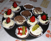 Cupcake de chocolate e Morango