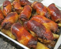 Coxa de frango desossada e recheada