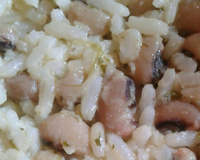 Baião de dois com feijão verde