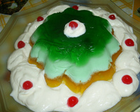 Delícia de gelatina em camadas