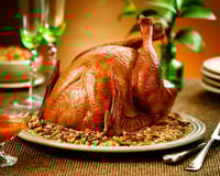 Peru com farofa crocante