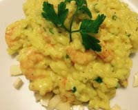 Risoto de camarão com requeijão