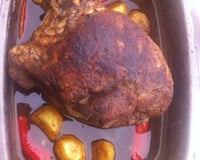 Pernil assado bem temperado