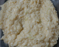 Risoto de queijo e alho poró