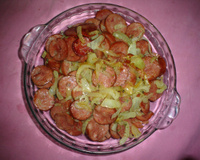 Linguiça acebolada com orégano