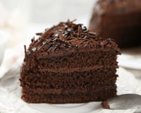 Bolo de chocolate fofinho com cobertura de brigadeiro