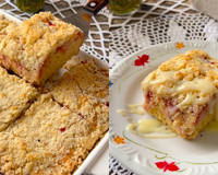 Aprendi a fazer cuca de leite condensado com morango e agora não quero mais saber de outra sobremesa