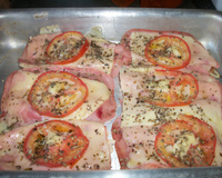 Sanduíche aberto de forno