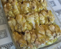 Frango assado com creme fácil