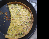 Quiche de alho poró com bacon