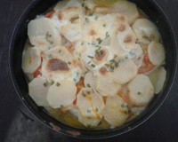 Linguado ao forno com batatas e alho