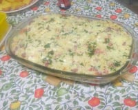 Macarrão ao forno com bacon e mussarela