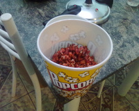 Pipoca doce vermelha