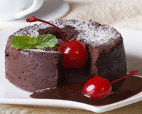 bolo vulcão de chocolate