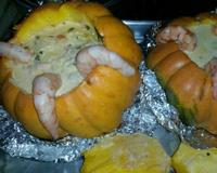 Camarão na moranga com catupiry