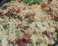 Macarrão ao forno com bacon e mussarela