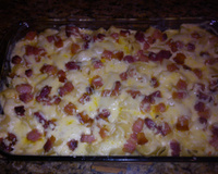 Macarrão com queijo e bacon