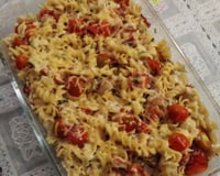 Macarrão ao forno com bacon e mussarela