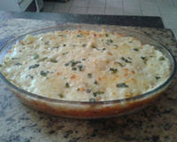 Torta de frango com massa de batatas