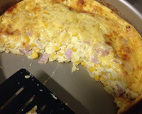 Omelete de presunto e queijo assado