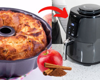 Bolo de maçã com canela na airfryer: você vai viciar nessa receita simples