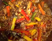 Antepasto delicioso de berinjela