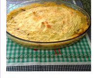 Escondidinho de batata com moela e linguiça