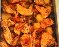 Frango assado com batata da Jujufe