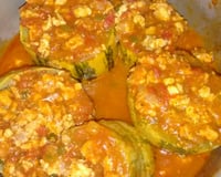 Abobrinha recheada com carne moída