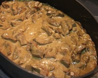 Strogonoff com carne de porco