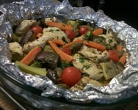 Papelote de frango com legumes