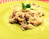 Risoto cremoso de mignon e tomate seco