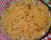 Risoto delicioso de frango com bacon ao Forno