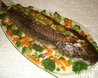 Tainha recheada com camarão