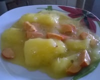 Mandioca com salsicha