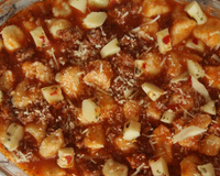 Nhoque de batata com molho bolonhesa (massa leve)